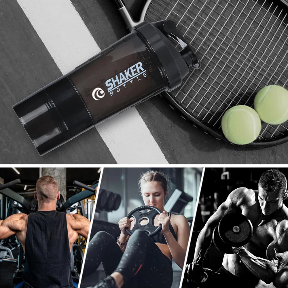 Bouteille pour faire des shake protéines portable