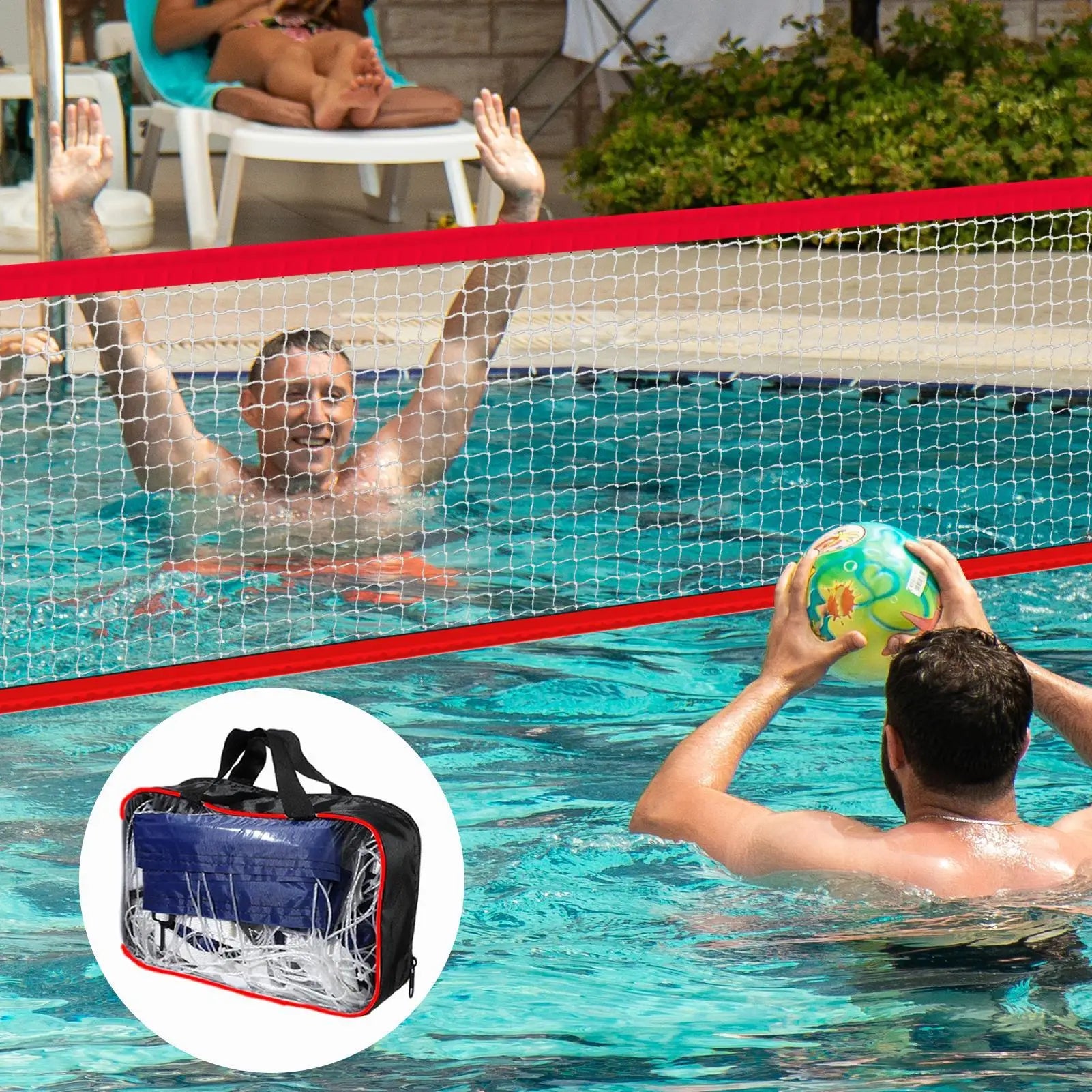 Filet de volleyball en piscine